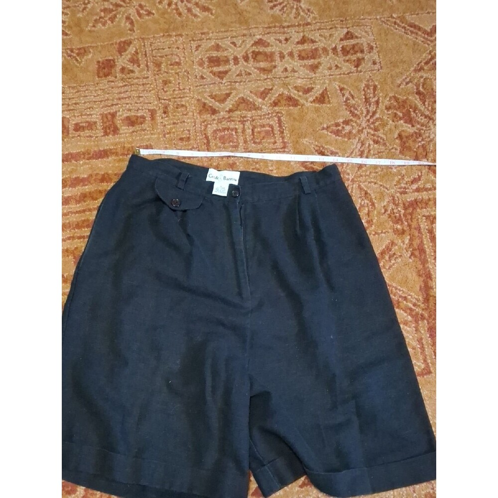croft & barrow Black Cuffed High-Rise Chino Shorts (Jea087)